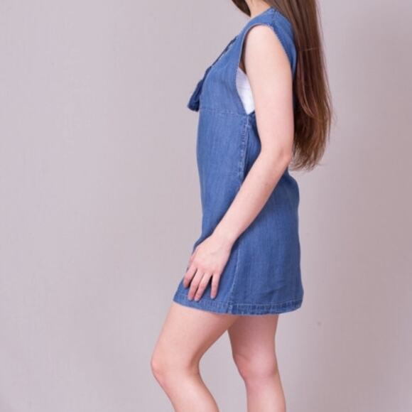 Knot Sisters Dress Lace Up Denim Thalia - Picture 5 of 9